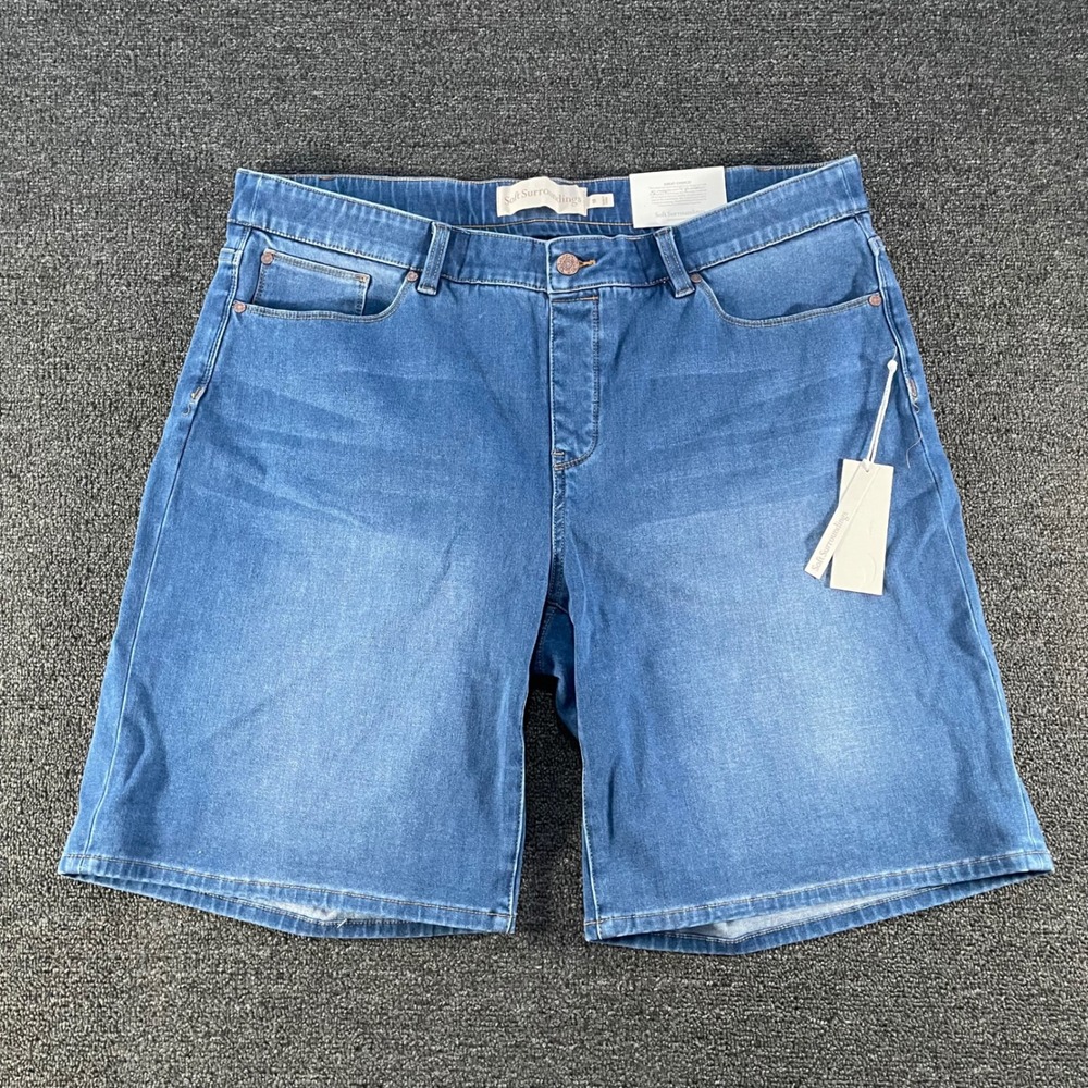 Soft Surroundings Ultimate Denim Shorts Women 1X Blue NEW Relaxed Pull On Kinley